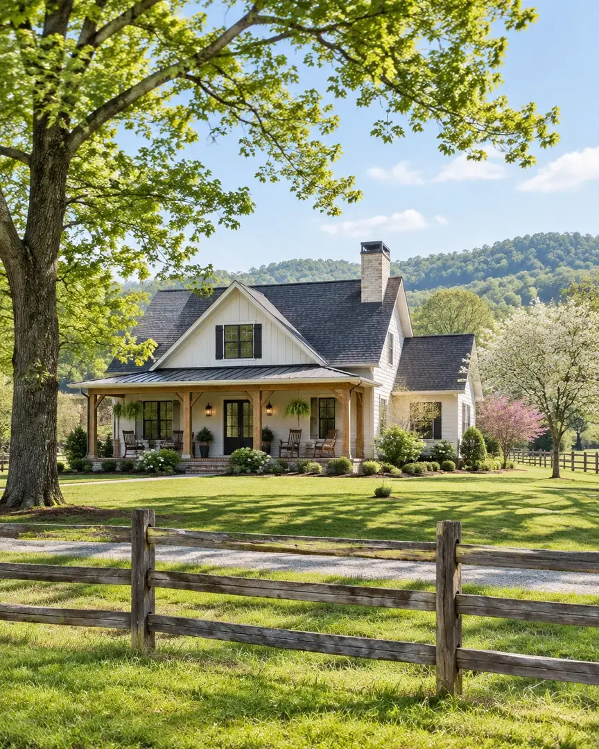 Original illustrative Upper Cumberland farmhouse background